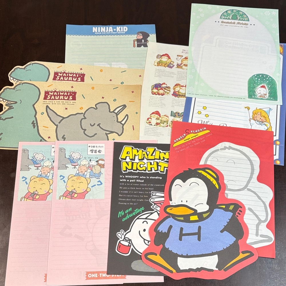 Cute Character Stationery Assortment - Penguin & Dino Notepads